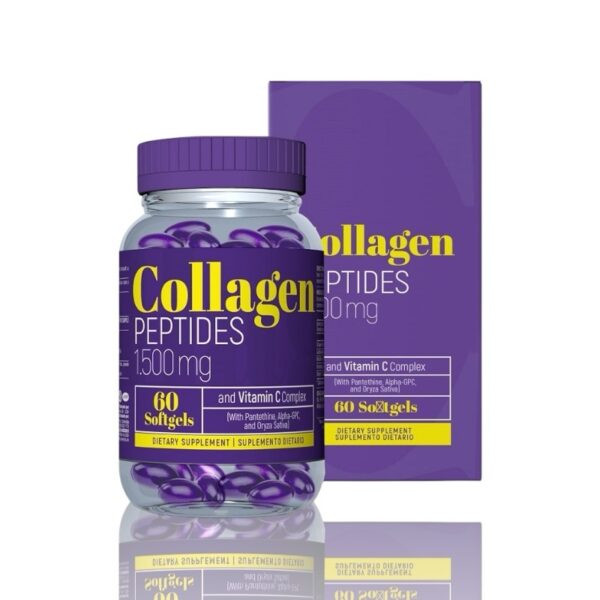 Collagen peptides- Peptidos de colágeno y vitamina C 60 SOFTGELS - Imagen 1